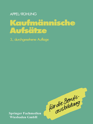 cover image of Kaufmännische Aufsätze